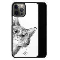 Casimoda iPhone 12 Pro Max glazen hardcase - Peekaboo