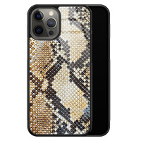 Casimoda iPhone 12 Pro Max glazen hardcase - Golden snake