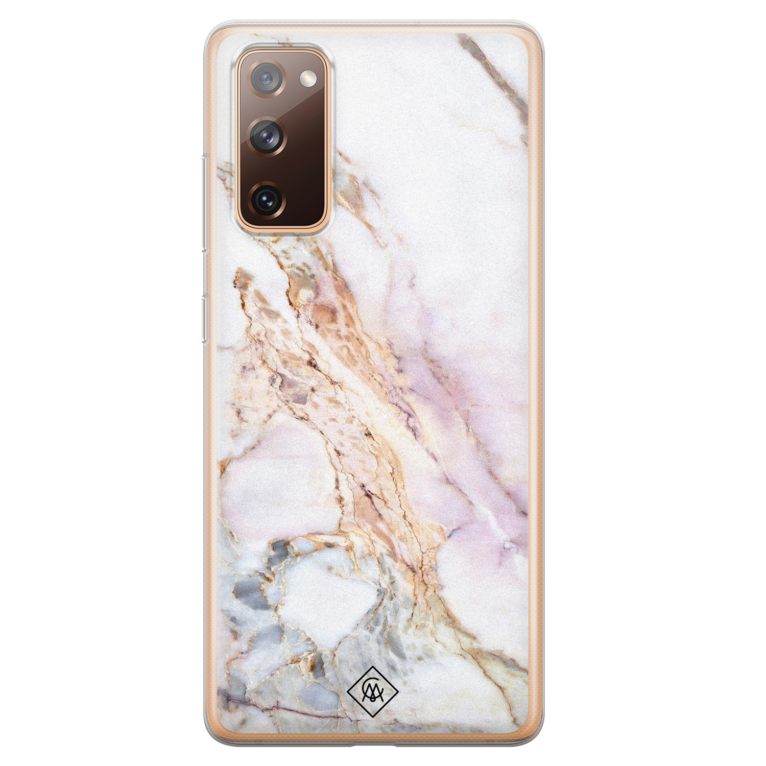 Samsung Galaxy S20 FE siliconen telefoonhoesje Parelmoer marmer