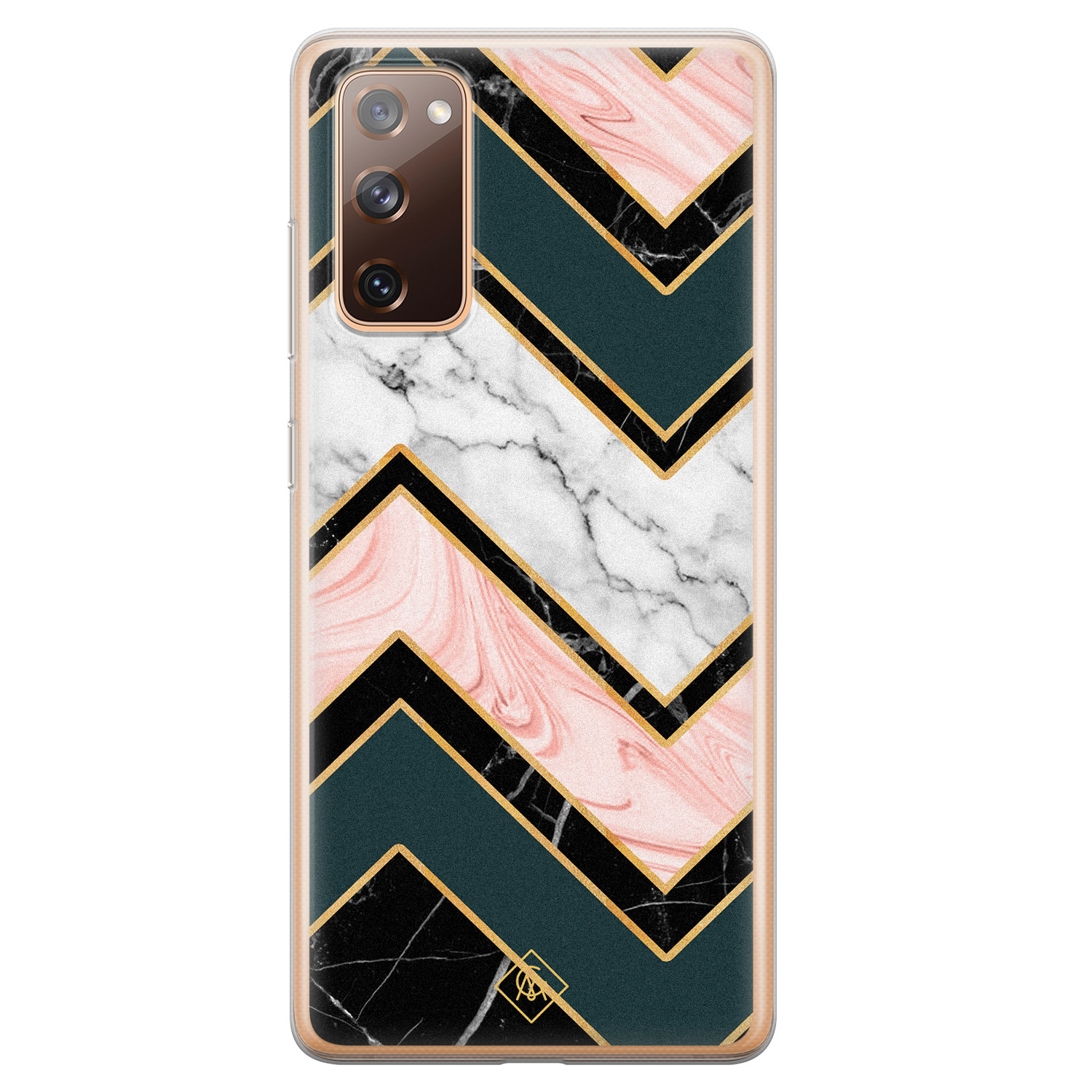Samsung Galaxy S20 FE siliconen hoesje Marmer triangles