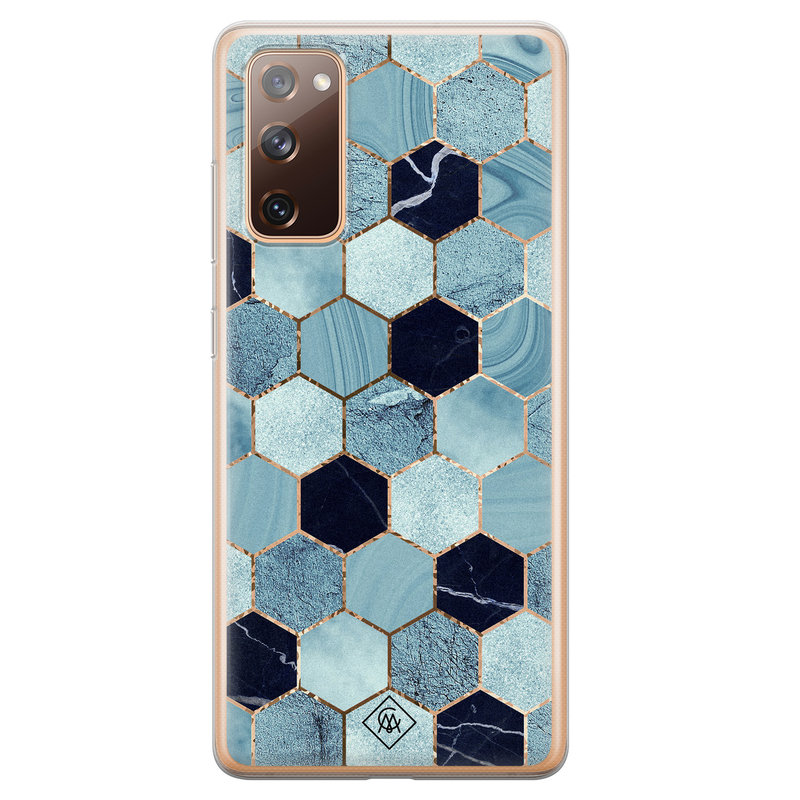 Casimoda Samsung Galaxy S20 FE siliconen hoesje - Blue cubes
