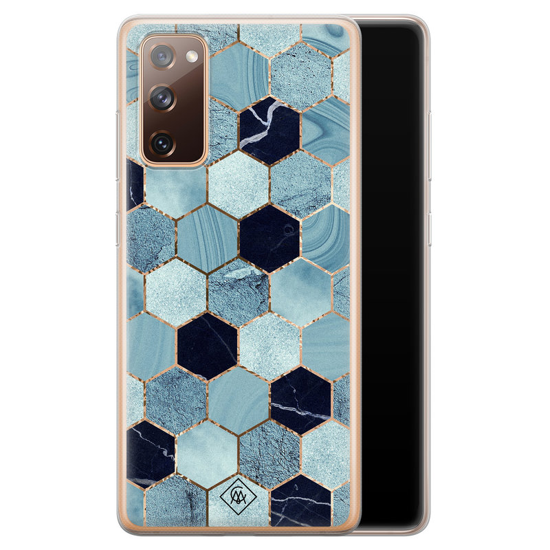 Casimoda Samsung Galaxy S20 FE siliconen hoesje - Blue cubes
