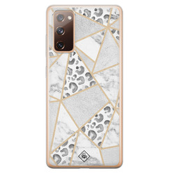 Casimoda Samsung Galaxy S20 FE siliconen hoesje - Stone & leopard print