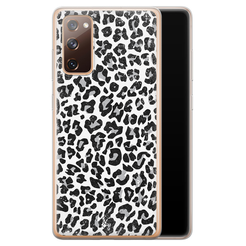 Casimoda Samsung Galaxy S20 FE siliconen telefoonhoesje - Luipaard grijs