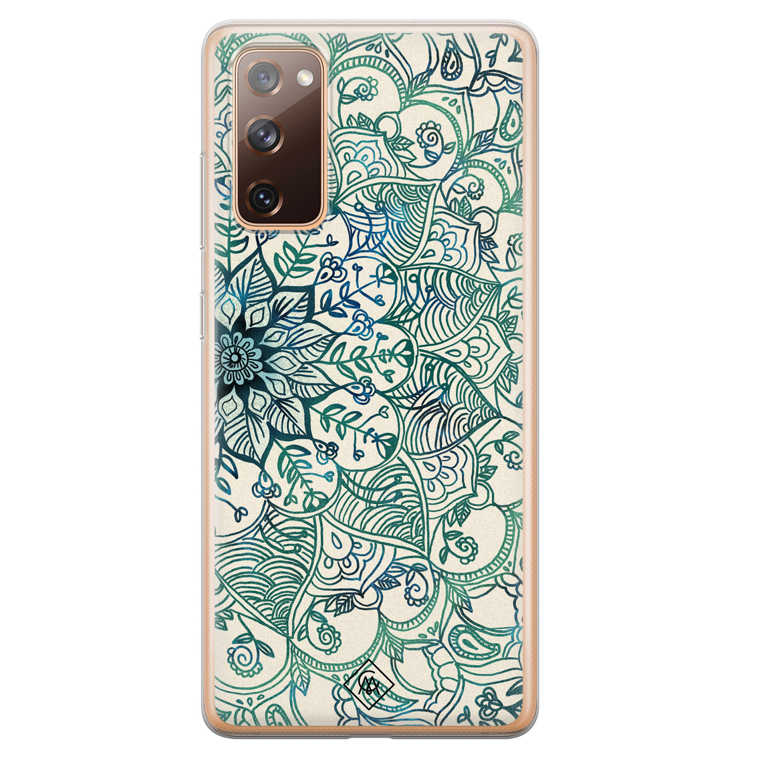 Samsung Galaxy S20 FE siliconen hoesje Mandala blauw
