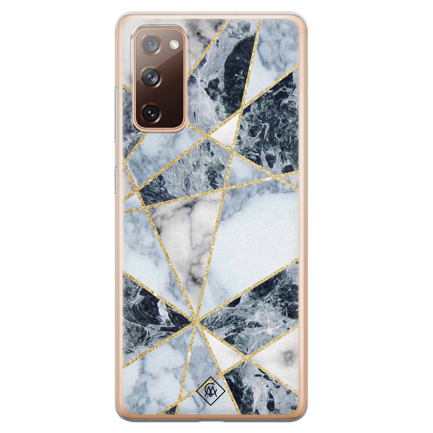 Samsung Galaxy S20 FE siliconen hoesje Marmer blauw