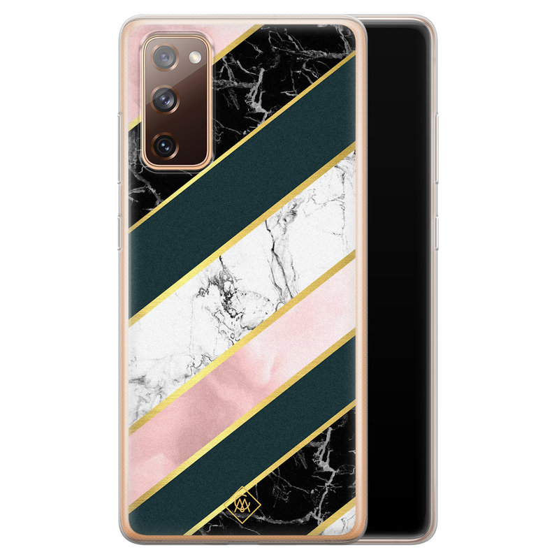 Casimoda Samsung Galaxy S20 FE siliconen hoesje - Marble stripes