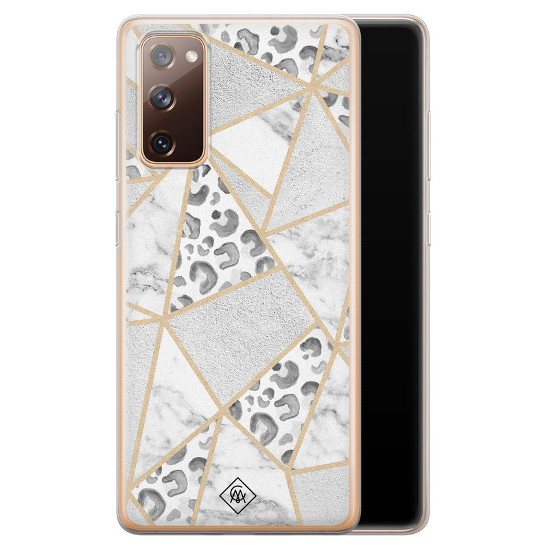 Casimoda Samsung Galaxy S20 FE siliconen telefoonhoesje - Stone & leopard print