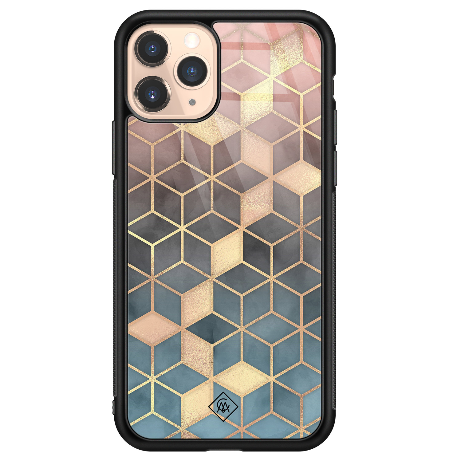 iPhone 11 Pro glazen hardcase Cubes art