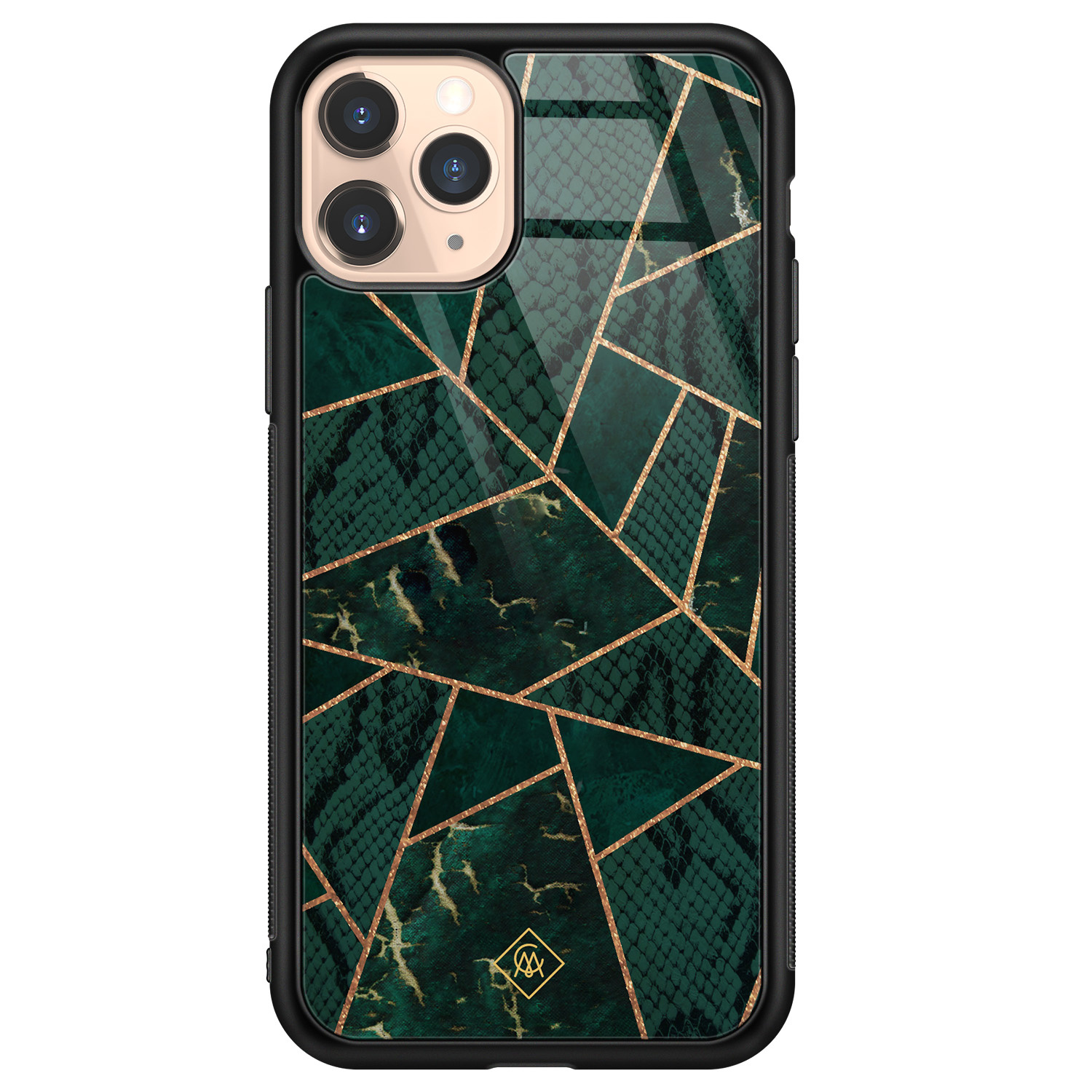 iPhone 11 Pro glazen hardcase - Abstract groen