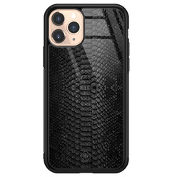 Casimoda iPhone 11 Pro glazen hardcase - Black snake