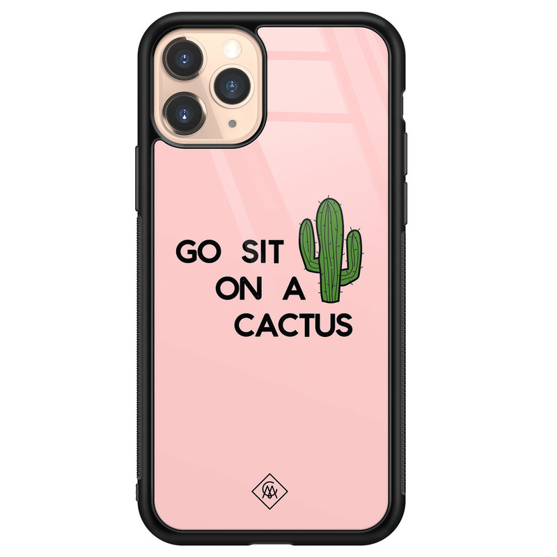 Casimoda iPhone 11 Pro glazen hardcase - Go sit on a cactus