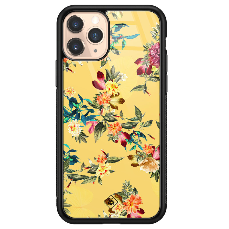 Casimoda iPhone 11 Pro glazen hardcase - Florals for days