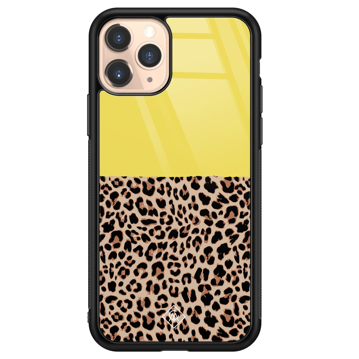 iPhone 11 Pro glazen hardcase Luipaard geel