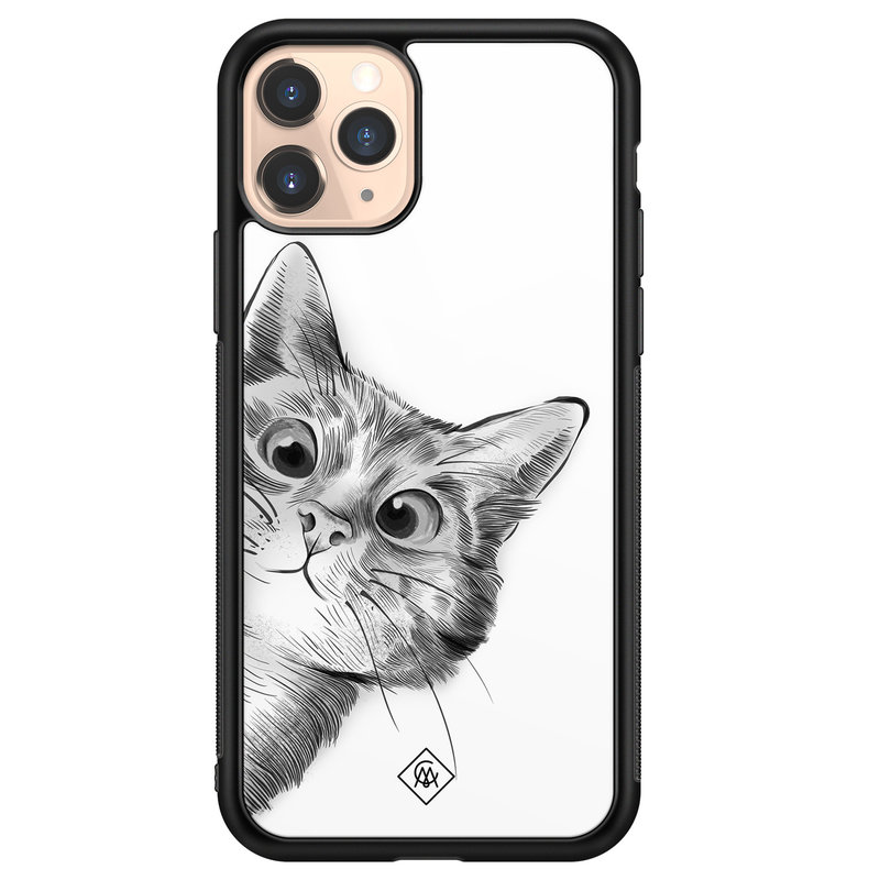 Casimoda iPhone 11 Pro glazen hardcase - Peekaboo