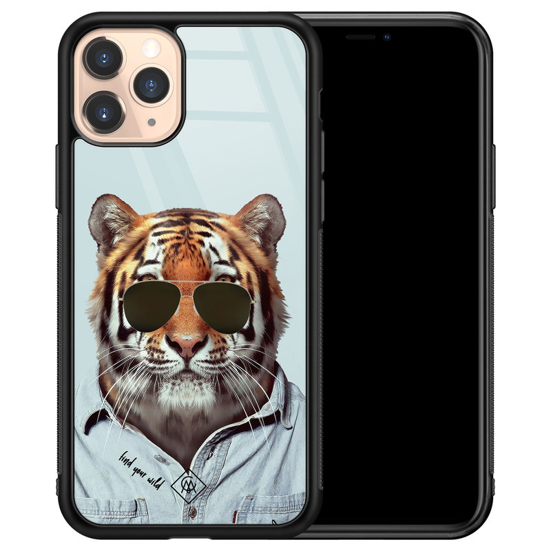 Casimoda iPhone 11 Pro glazen hardcase - Tijger wild