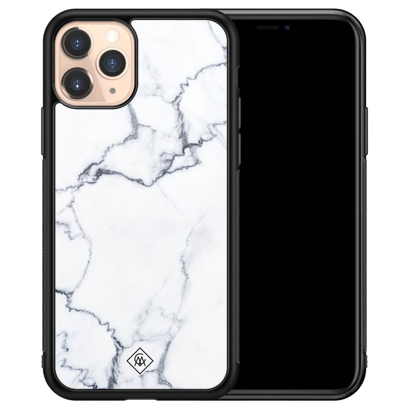 Casimoda iPhone 11 Pro glazen hardcase - Marmer grijs