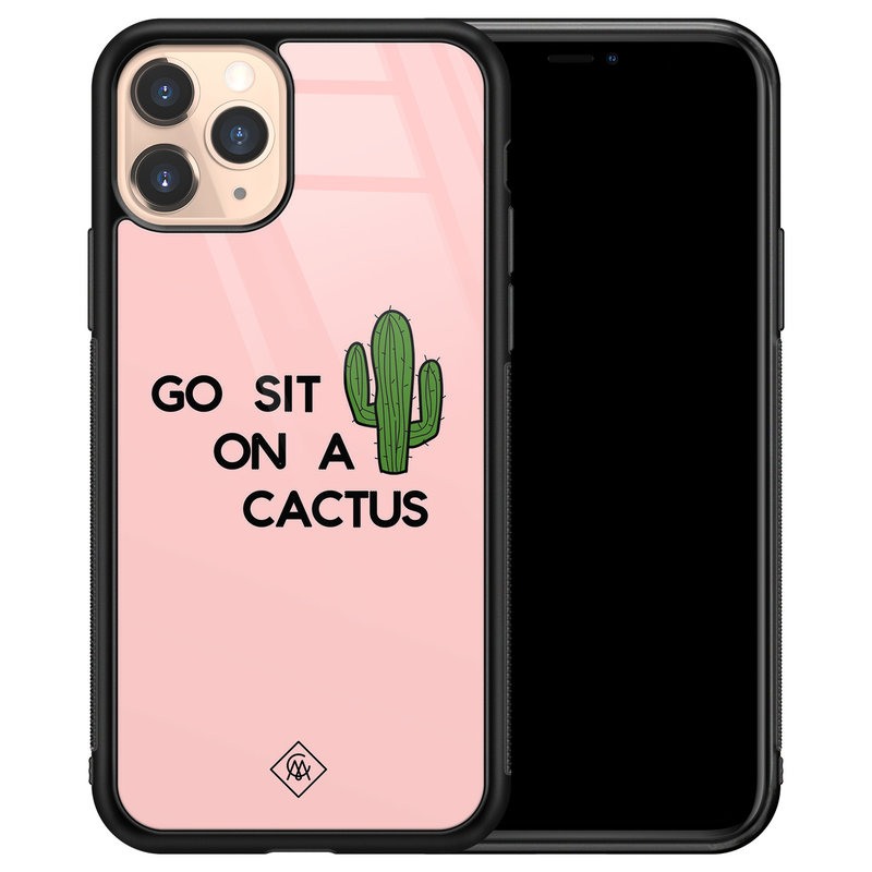 Casimoda iPhone 11 Pro glazen hardcase - Go sit on a cactus