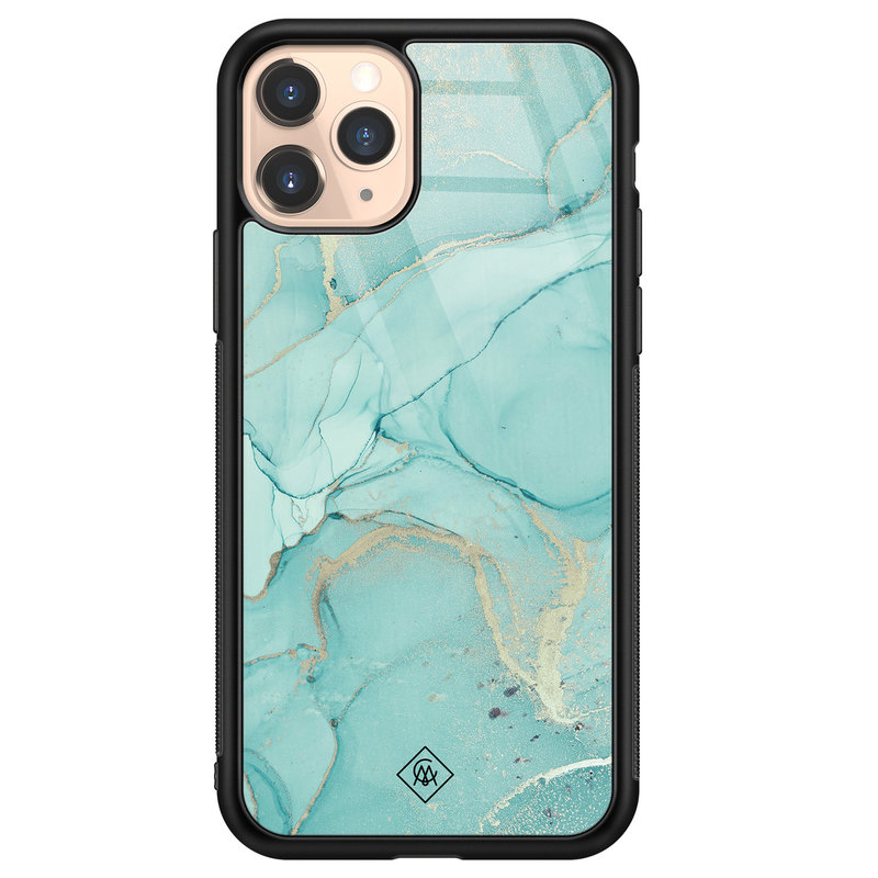 Casimoda iPhone 11 Pro glazen hardcase - Touch of mint