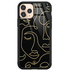 Casimoda iPhone 11 Pro glazen hardcase - Abstract faces