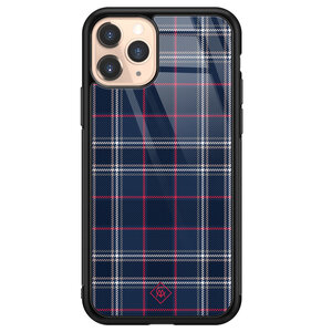 Casimoda iPhone 11 Pro glazen hardcase - Tartan blauw