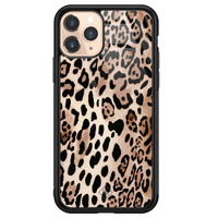 Casimoda iPhone 11 Pro glazen hardcase - Golden wildcat