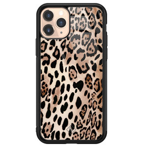 Casimoda iPhone 11 Pro glazen hardcase - Golden wildcat
