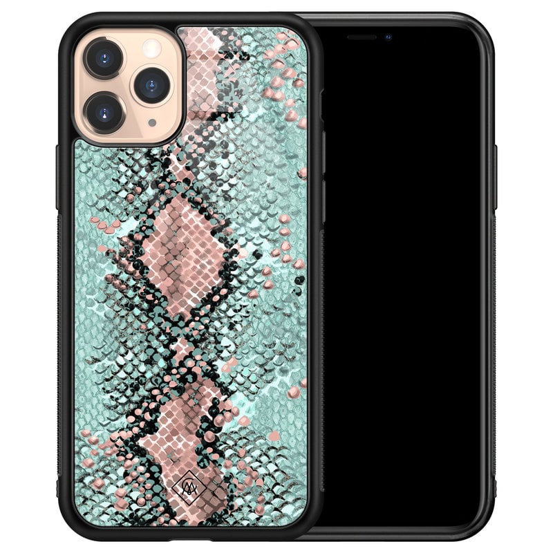 Casimoda iPhone 11 Pro glazen hardcase - Baby snake