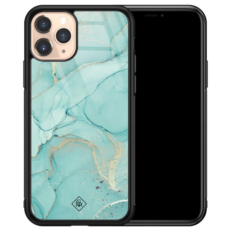 Casimoda iPhone 11 Pro glazen hardcase - Touch of mint