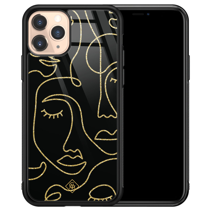 Casimoda iPhone 11 Pro glazen hardcase - Abstract faces