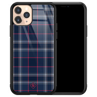 Casimoda iPhone 11 Pro glazen hardcase - Tartan blauw