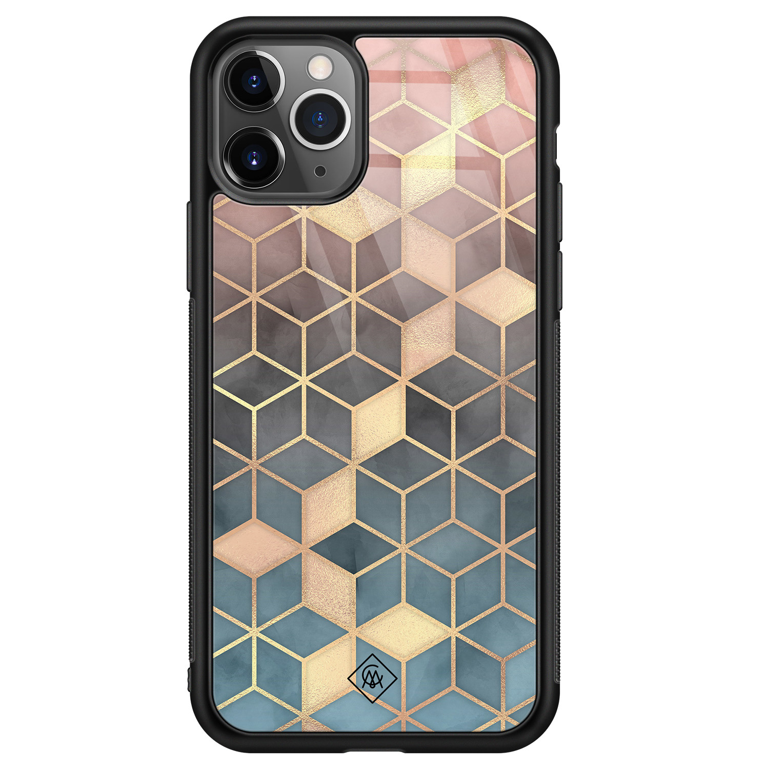 iPhone 11 Pro Max glazen hardcase Cubes art