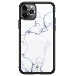 Casimoda iPhone 11 Pro Max glazen hardcase - Marmer grijs