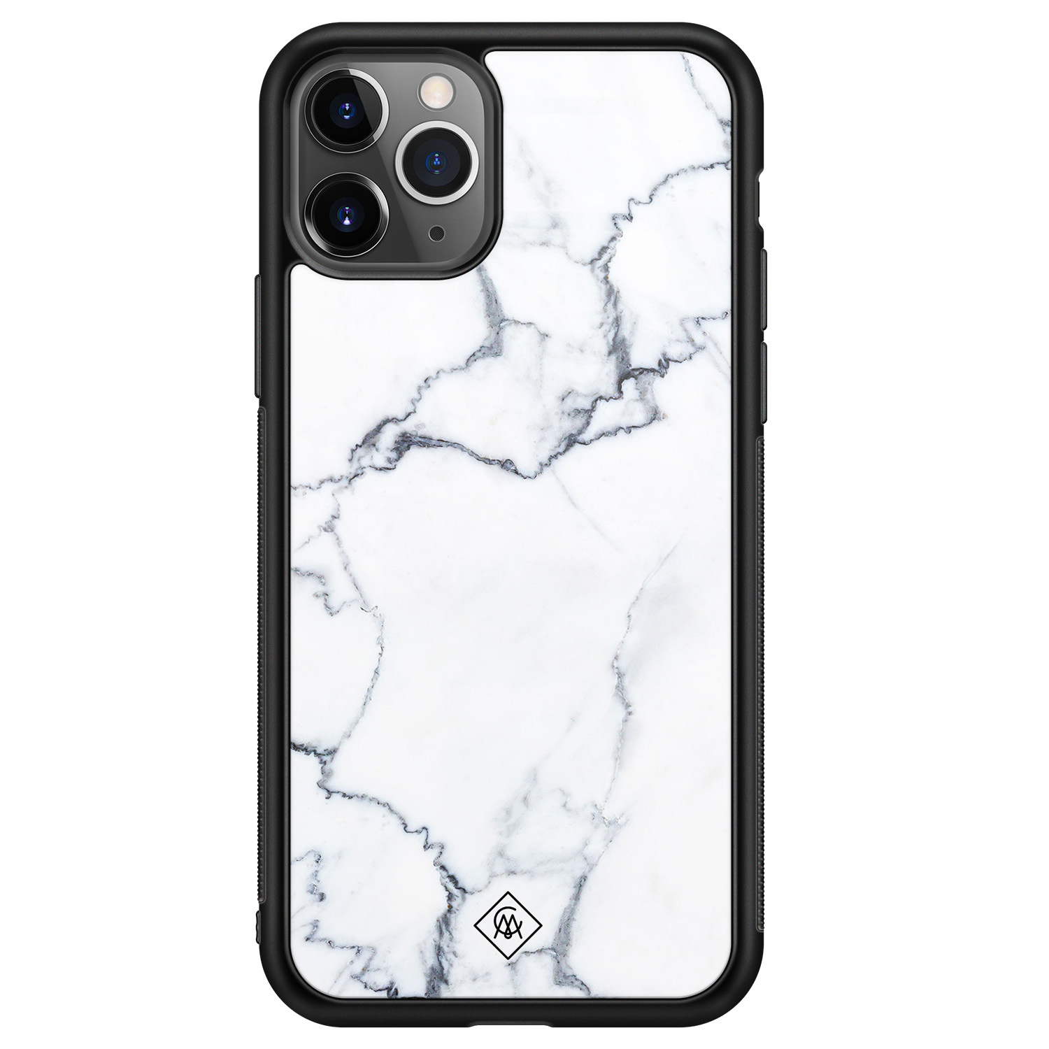 iPhone 11 Pro Max glazen hardcase Marmer grijs