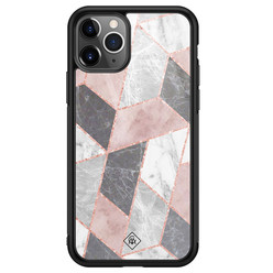 Casimoda iPhone 11 Pro Max glazen hardcase - Stone grid