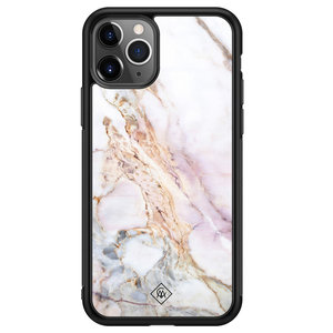 Casimoda iPhone 11 Pro Max glazen hardcase - Parelmoer marmer