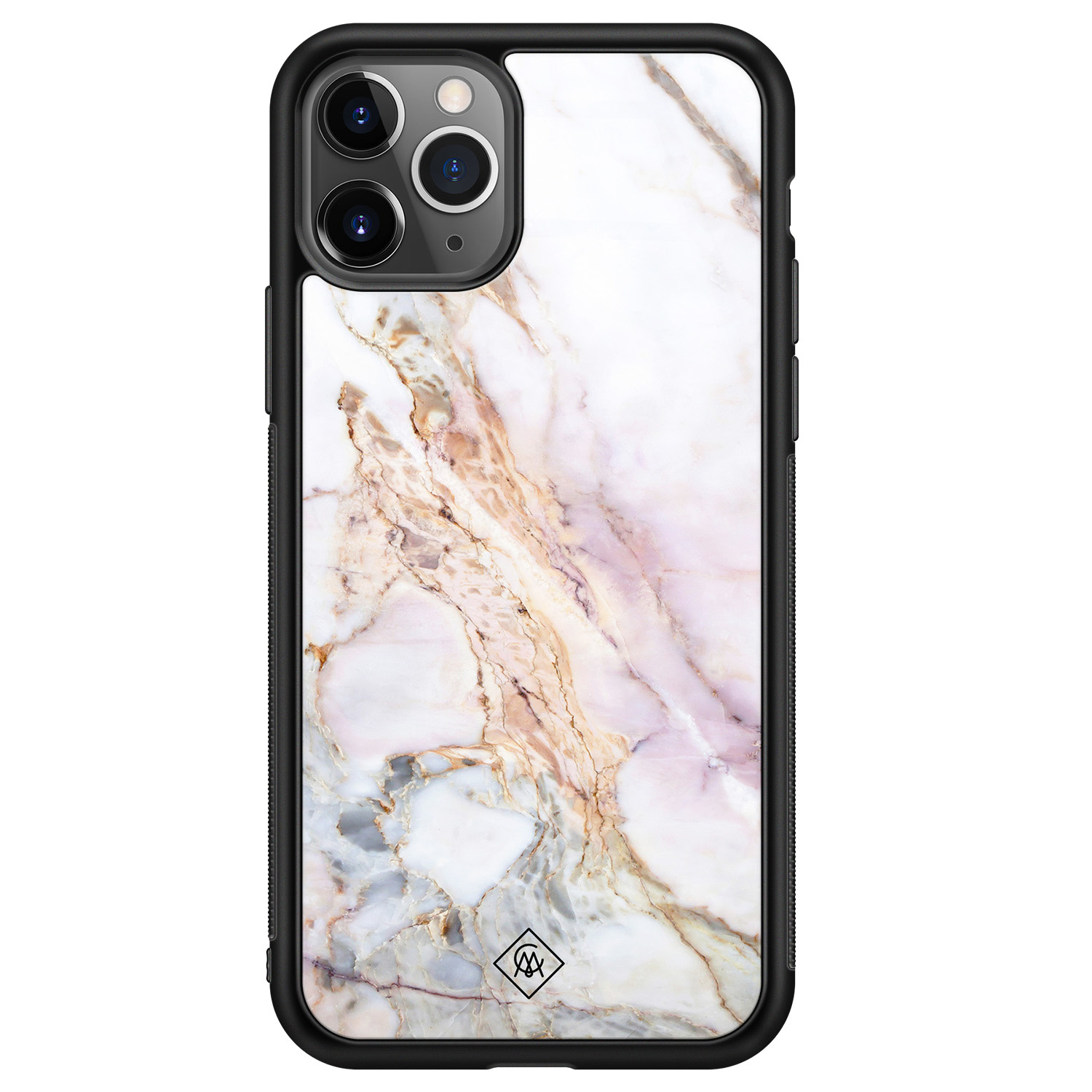 iPhone 11 Pro Max glazen hardcase Parelmoer marmer