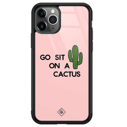 Casimoda iPhone 11 Pro Max glazen hardcase - Go sit on a cactus