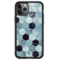 Casimoda iPhone 11 Pro Max glazen hardcase - Blue cubes