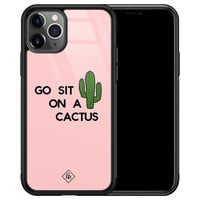 Casimoda iPhone 11 Pro Max glazen hardcase - Go sit on a cactus