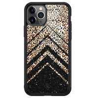 Casimoda iPhone 11 Pro Max glazen hardcase - Chevron luipaard