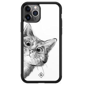 Casimoda iPhone 11 Pro Max glazen hardcase - Peekaboo