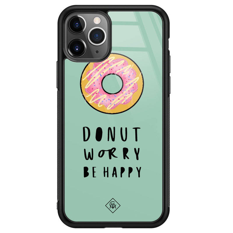 Casimoda iPhone 11 Pro Max glazen hardcase - Donut worry