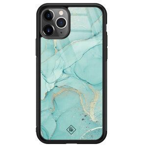 Casimoda iPhone 11 Pro Max glazen hardcase - Touch of mint