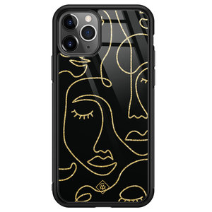 Casimoda iPhone 11 Pro Max glazen hardcase - Abstract faces