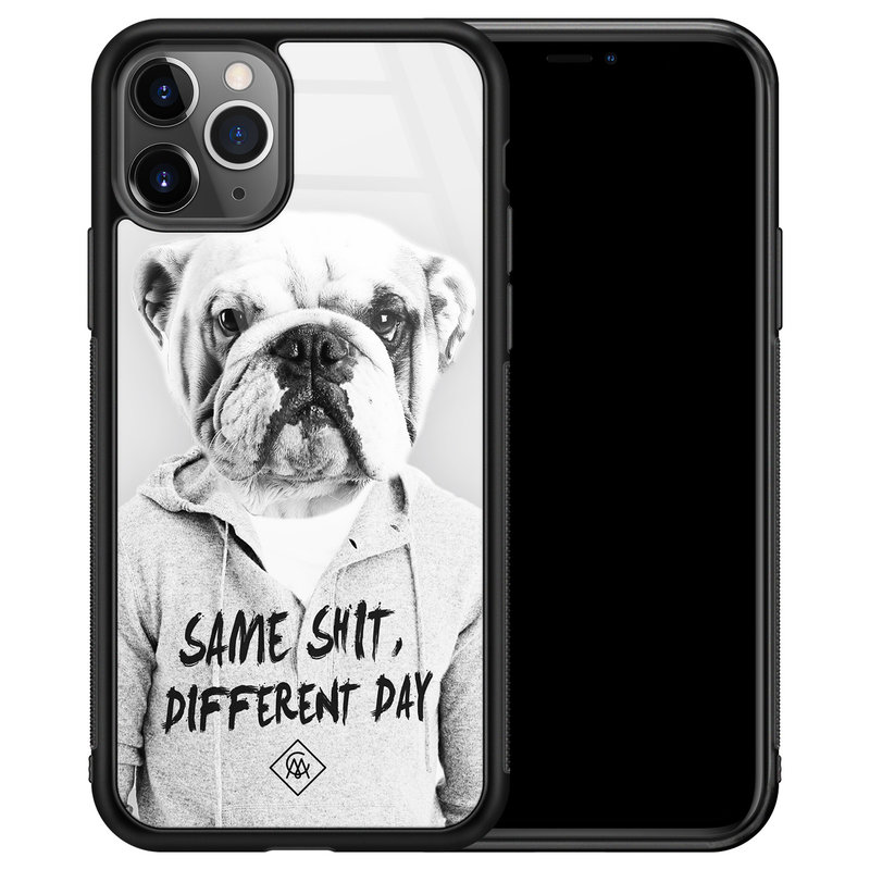 Casimoda iPhone 11 Pro Max glazen hardcase - Bulldog