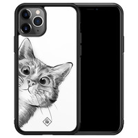 Casimoda iPhone 11 Pro Max glazen hardcase - Peekaboo