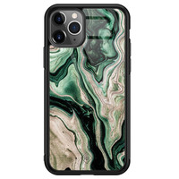 Casimoda iPhone 11 Pro Max glazen hardcase - Green waves