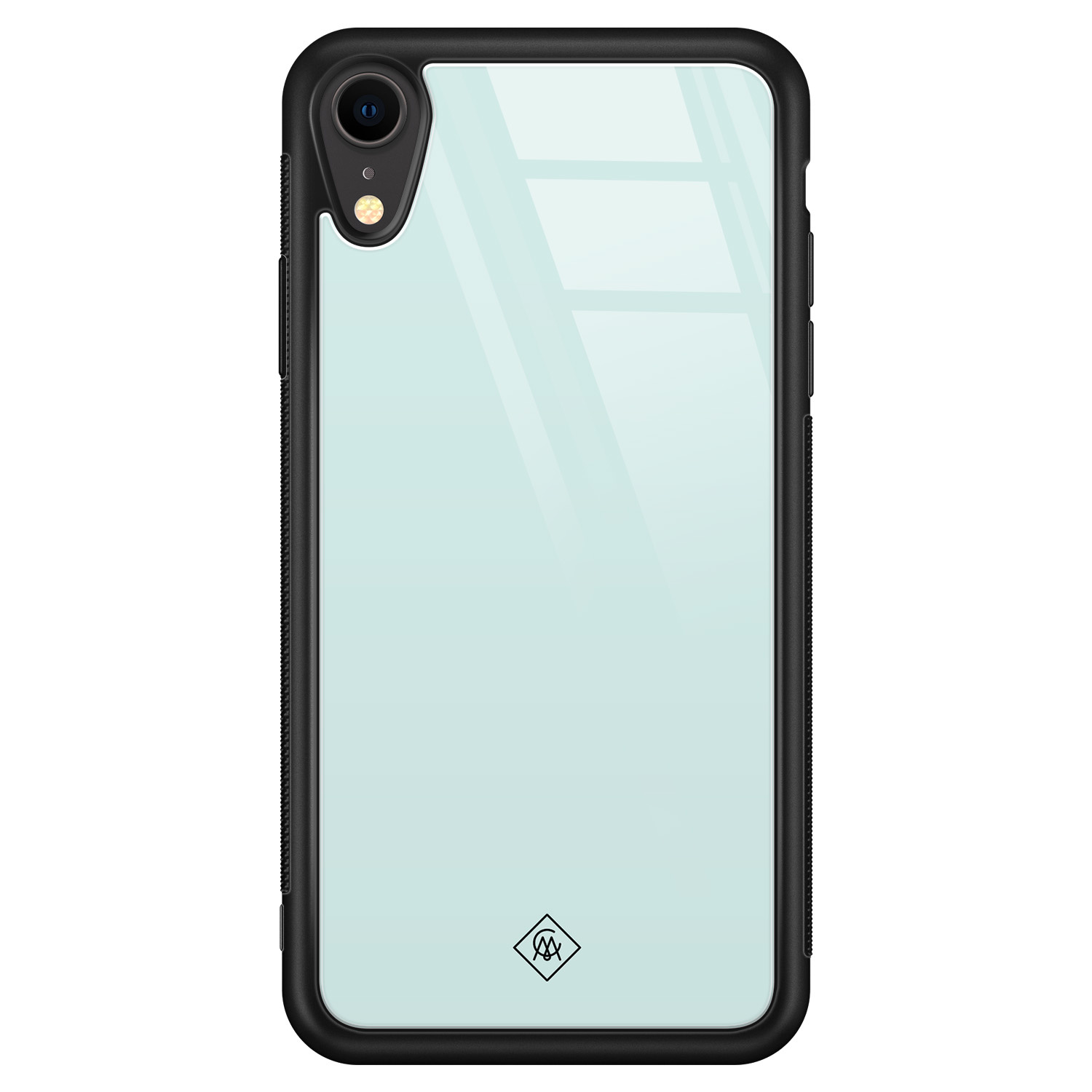 iPhone XR glazen hardcase - Pastel blauw