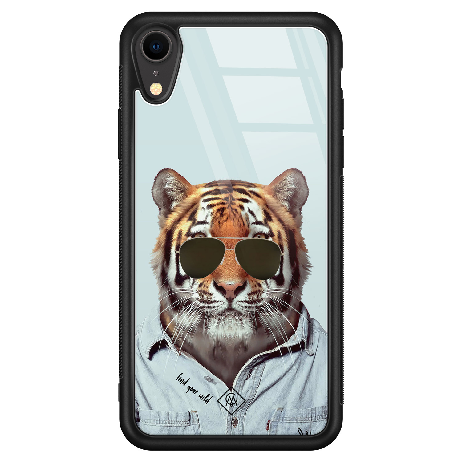 iPhone XR glazen hardcase Tijger wild